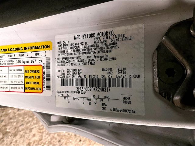 2019 Ford Fusion Titanium White at Grove City Ford