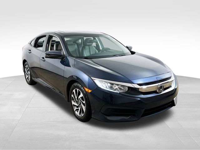 Blue 2017 Honda Civic EX Sedan Front-Wheel Drive Continuously Variable Transmission