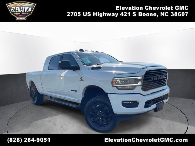 Pearl White 2021 RAM 3500 Laramie Mega Cab 4WD Pickup Truck Four-Wheel Drive 6-Speed Automatic