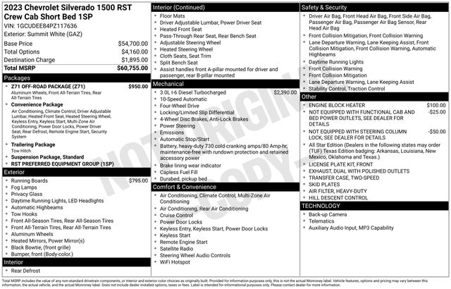 2023 Chevrolet Silverado 1500 RST Crew Cab 4WD
