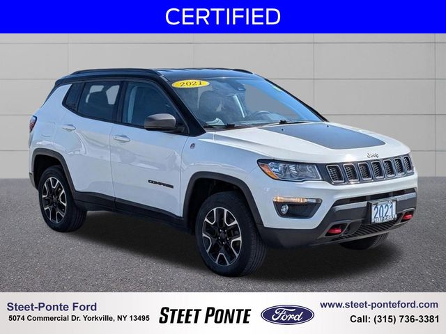 White Clearcoat 2021 Jeep Compass Trailhawk 4WD SUV / Crossover Four-Wheel Drive 9-Speed Automatic