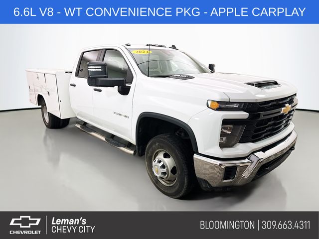 Summit White 2024 Chevrolet Silverado 3500HD Work Truck Crew Cab LB 4WD Pickup Truck Four-Wheel Drive Automatic
