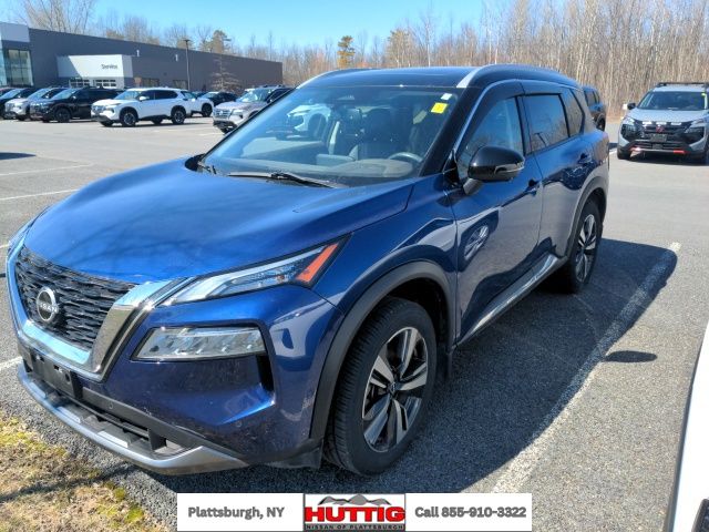 Caspian Blue Metallic/Super Black 2023 Nissan Rogue SL AWD SUV / Crossover All-Wheel Drive Continuously Variable Transmission