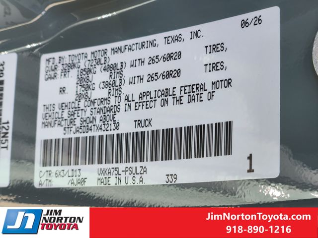 New 2026 Toyota Tundra Truck