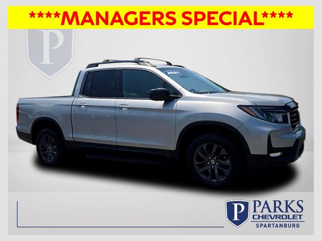 Lunar Silver Metallic 2021 Honda Ridgeline Pickup Truck All-Wheel Drive 9-Speed Automatic