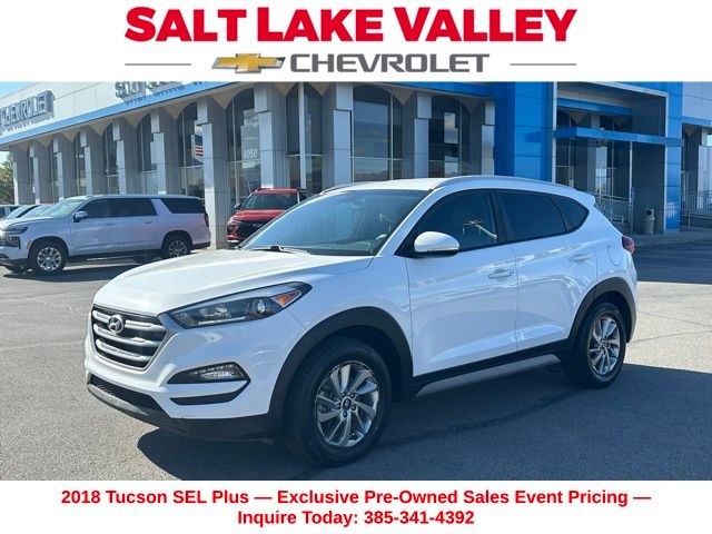 Dazzling White 2018 Hyundai Tucson 2.0L SEL Plus AWD SUV / Crossover All-Wheel Drive 6-Speed Automatic