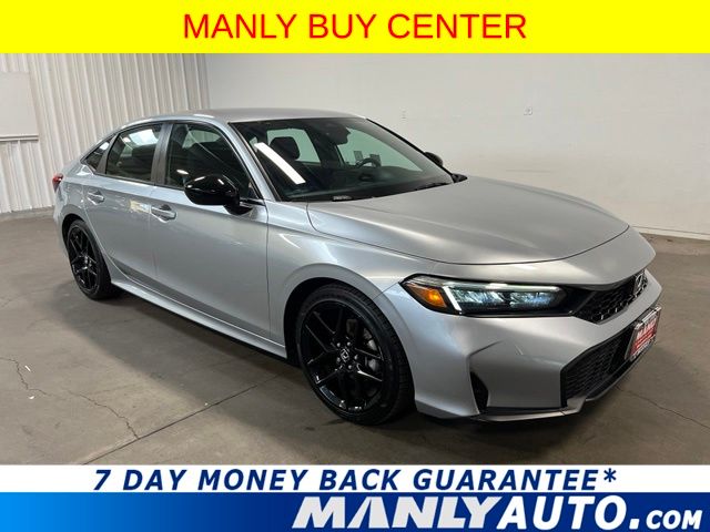 Silver 2025 Honda Civic Sedan Front-Wheel Drive Continuously Variable Transmission
