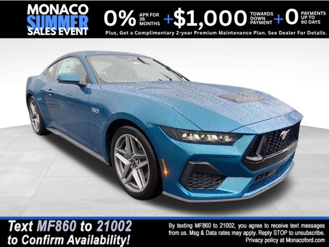 Blue 2026 Ford Mustang Coupe Rear-Wheel Drive 6-Speed Manual