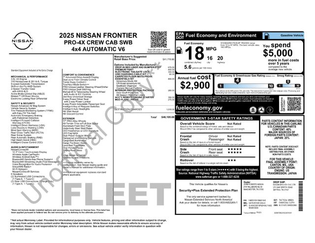 Used 2025 Nissan Frontier Truck