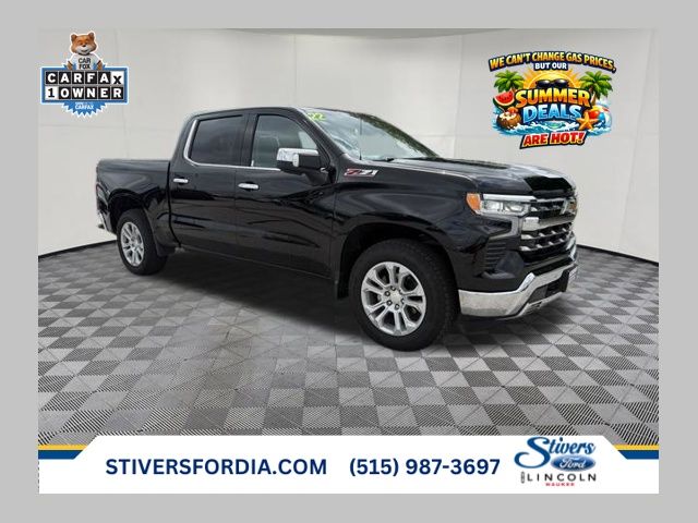 Black 2022 Chevrolet Silverado 1500 LTZ Crew Cab 4WD Pickup Truck Four-Wheel Drive Automatic