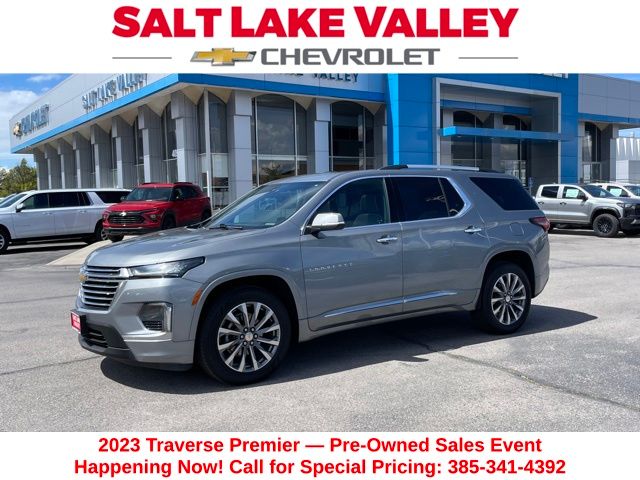 Sterling Gray Metallic 2023 Chevrolet Traverse Premier AWD SUV / Crossover Four-Wheel Drive 9-Speed Automatic