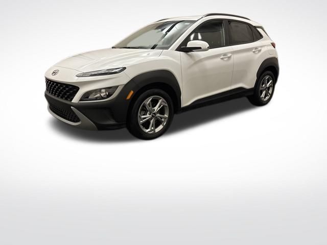 Lunar White 2023 Hyundai Kona SEL AWD SUV / Crossover All-Wheel Drive Continuously Variable Transmission