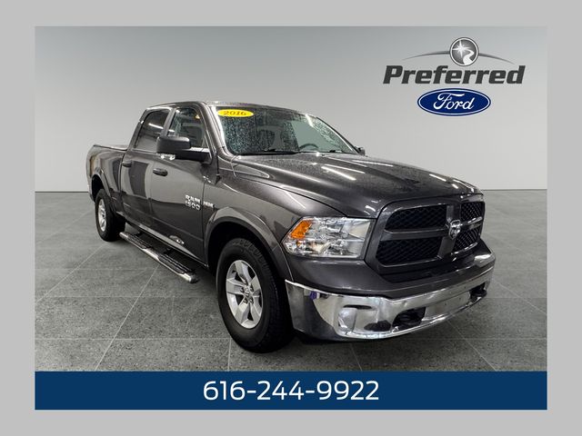 Gray (Granite Crystal Metallic Clearcoat) 2016 RAM 1500 Outdoorsman Crew Cab 4WD Pickup Truck Four-Wheel Drive 8-Speed Automatic