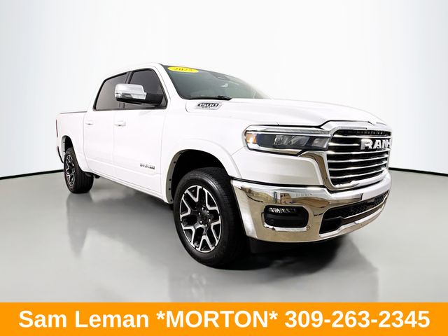 Ivory White Tri-Coat Pearlcoat 2025 RAM 1500 Pickup Truck Four-Wheel Drive 8-Speed Automatic