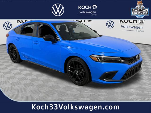 Blue 2024 Honda Civic Hatchback Hatchback Front-Wheel Drive Continuously Variable Transmission