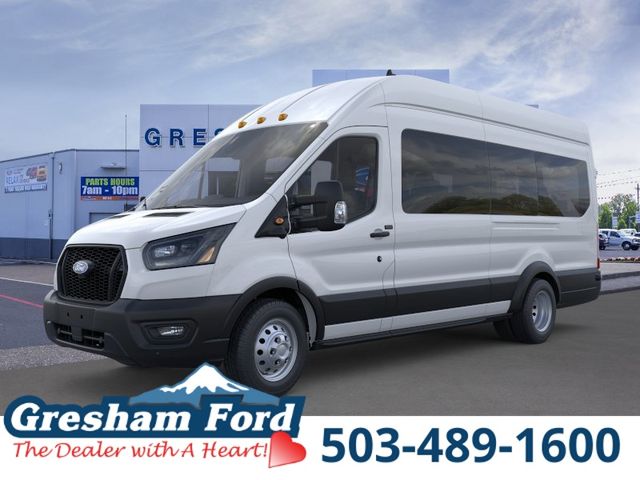 Oxford White 2026 Ford Transit Passenger 350 HD XL High Roof Extended LB DRW AWD Van All-Wheel Drive