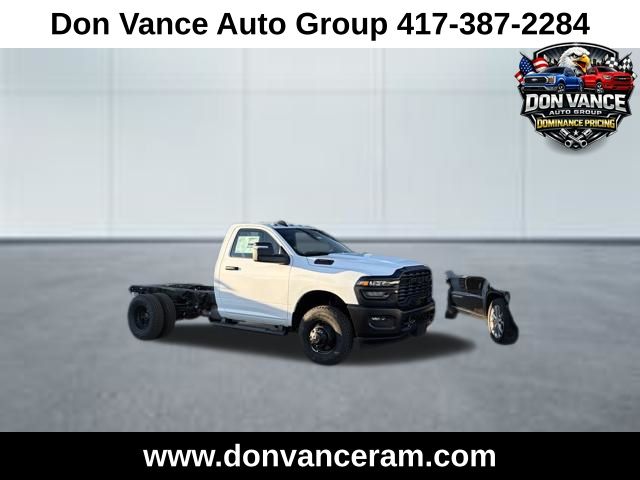 Bright White Clearcoat 2026 RAM 3500 Chassis Tradesman Regular Cab DRW 4WD Pickup Truck Four-Wheel Drive 8-Speed Automatic