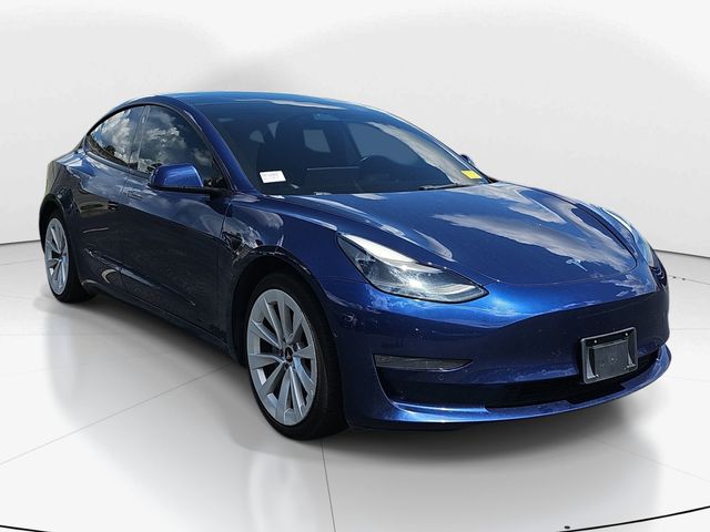 Blue 2022 Tesla Model 3 Sedan Rear-Wheel Drive 1-Speed Automatic