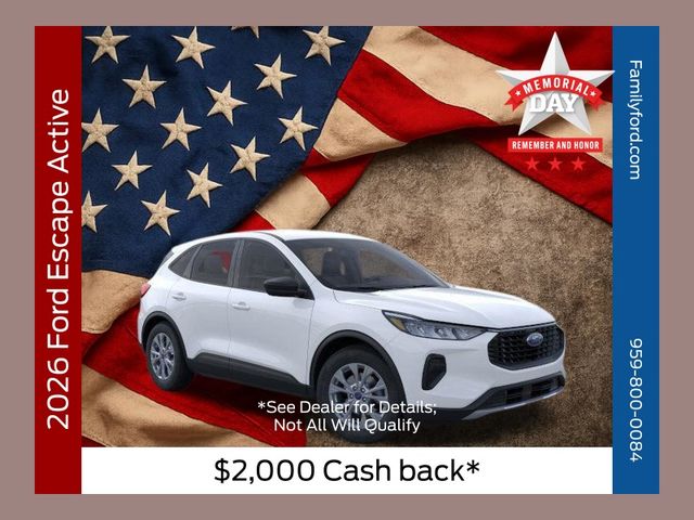 Oxford White 2026 Ford Escape Active AWD SUV / Crossover All-Wheel Drive 8-Speed Automatic