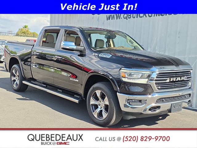 Diamond Black 2019 RAM 1500 Laramie Crew Cab 4WD Pickup Truck Four-Wheel Drive 8-Speed Automatic