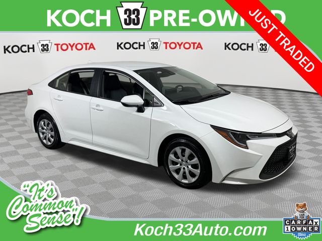 White 2022 Toyota Corolla LE FWD Sedan Front-Wheel Drive Continuously Variable Transmission