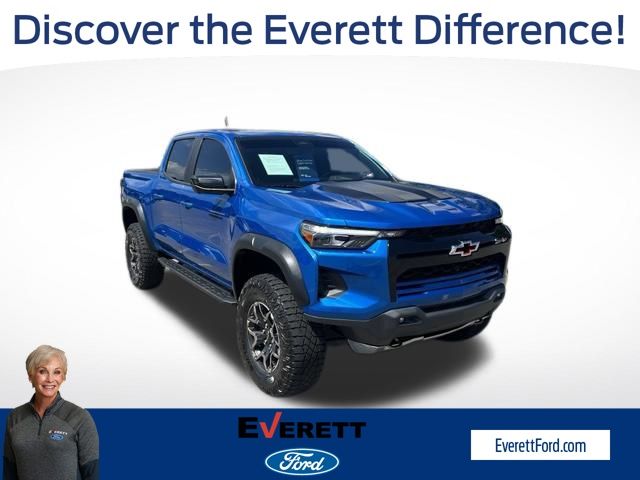Glacier Blue Metallic 2023 Chevrolet Colorado ZR2 Crew Cab 4WD Pickup Truck Four-Wheel Drive 8-Speed Automatic