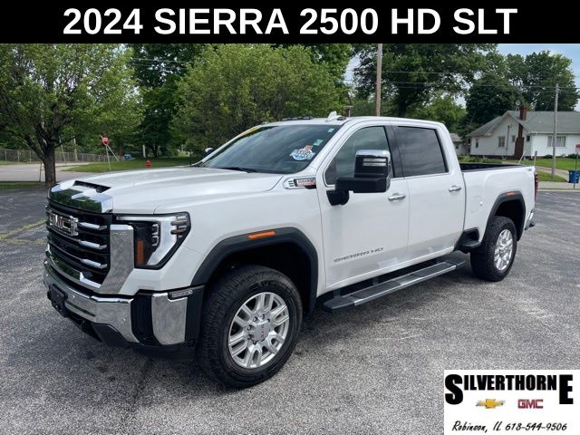White Frost Tricoat 2024 GMC Sierra 2500HD Pickup Truck Four-Wheel Drive Automatic