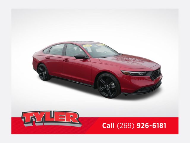 Radiant Red Metallic 2024 Honda Accord Hybrid Sport-L FWD Sedan Front-Wheel Drive Continuously Variable Transmission