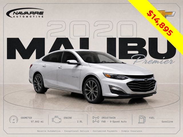 Silver Ice Metallic 2020 Chevrolet Malibu Sedan Front-Wheel Drive 9-Speed Automatic