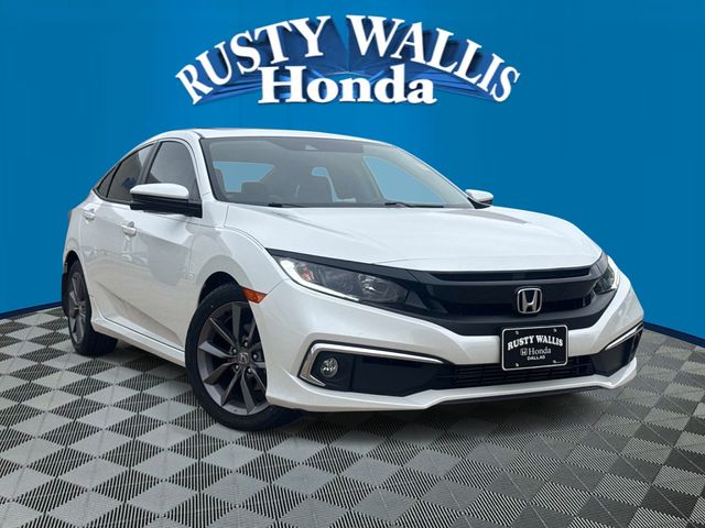 Platinum White Pearl 2019 Honda Civic EX FWD Sedan Front-Wheel Drive Continuously Variable Transmission