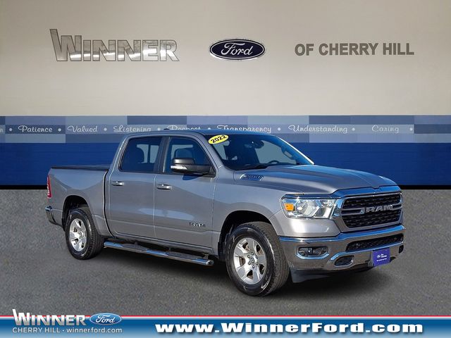 Billet Silver Metallic Clearcoat 2022 RAM 1500 Big Horn Crew Cab 4WD Pickup Truck Four-Wheel Drive 8-Speed Automatic