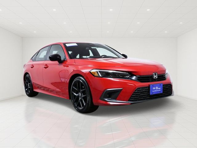 Red 2024 Honda Civic Sedan Front-Wheel Drive Continuously Variable Transmission