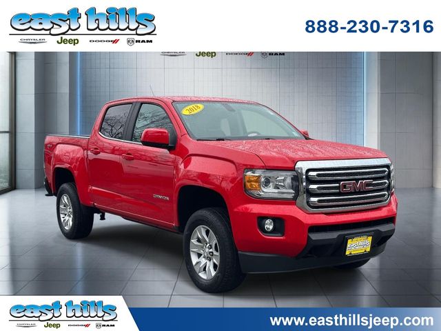 Cardinal Red 2018 GMC Canyon SLE Crew Cab 4WD Pickup Truck Four-Wheel Drive 8-Speed Automatic