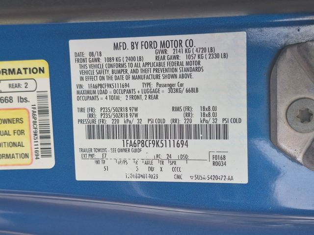 Used 2019 Ford Mustang GT Premium 2D Coupe