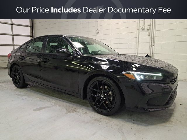 Black 2023 Honda Civic Sedan Front-Wheel Drive Continuously Variable Transmission