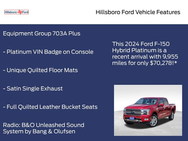 2024 Rapid Red Metallic Tinted Clearcoat Ford F-150 Platinum 4X4 Truck