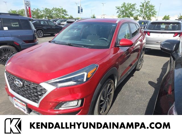 Red (Crimson) 2021 Hyundai Tucson SUV / Crossover All-Wheel Drive 6-Speed Automatic