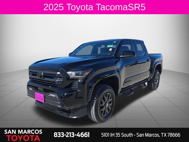 Black 2025 Toyota Tacoma SR5 Double Cab 4WD Pickup Truck Four-Wheel Drive 8-Speed Automatic