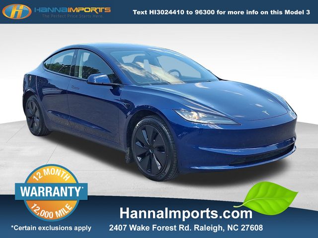 Blue 2024 Tesla Model 3 RWD Sedan Rear-Wheel Drive 1-Speed Automatic