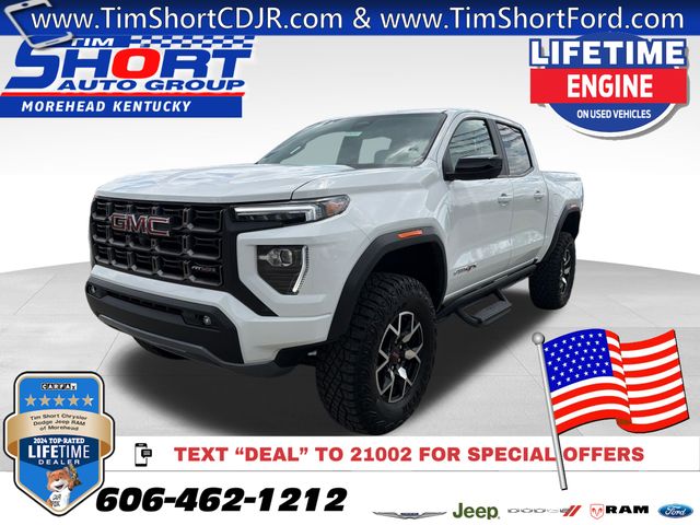 Summit White 2025 GMC Canyon AT4 Crew Cab 4WD Pickup Truck Four-Wheel Drive 8-Speed Automatic