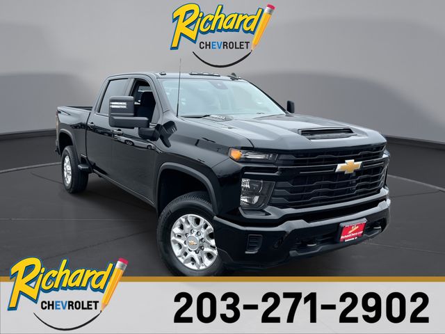 Black 2024 Chevrolet Silverado 2500HD Custom Crew Cab 4WD Pickup Truck Four-Wheel Drive Automatic