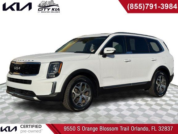Glacial White Pearl 2022 Kia Telluride EX FWD SUV / Crossover Front-Wheel Drive 8-Speed Automatic