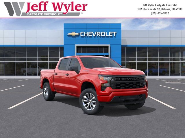 Red 2026 Chevrolet Silverado 1500 Custom Crew Cab 4WD Pickup Truck Four-Wheel Drive Automatic
