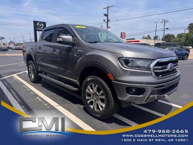 Gray Metallic 2021 Ford Ranger Lariat SuperCrew 4WD Pickup Truck Four-Wheel Drive Automatic