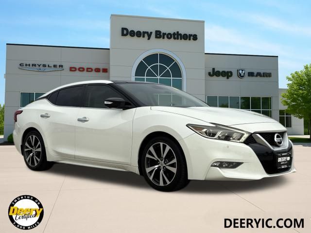 Pearl White 2017 Nissan Maxima Sedan Front-Wheel Drive Continuously Variable Transmission