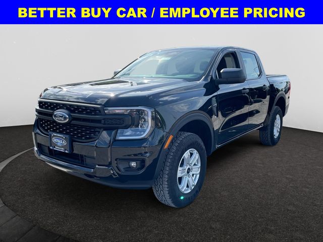 Shadow Black 2025 Ford Ranger XL SuperCrew 4WD Pickup Truck Four-Wheel Drive Automatic