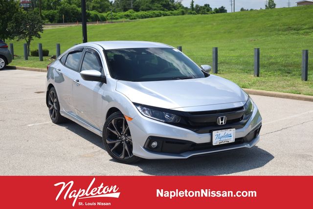 Lunar Silver Metallic 2020 Honda Civic Sedan Front-Wheel Drive Continuously Variable Transmission