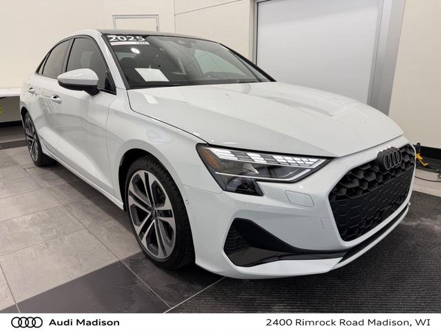 Glacier White 2025 Audi A3 quattro Premium 40 TFSI Sedan All-Wheel Drive 7-Speed Automatic