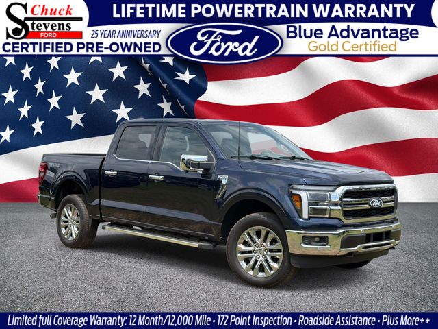 Blue Metallic 2025 Ford F-150 Lariat SuperCrew 4WD Pickup Truck Four-Wheel Drive Automatic
