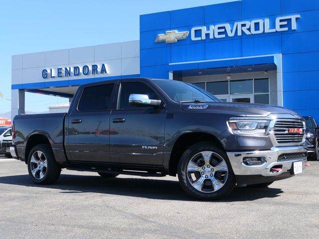 Gray (Granite Crystal Metallic Clearcoat) 2023 RAM 1500 Laramie Crew Cab 4WD Pickup Truck Four-Wheel Drive 8-Speed Automatic